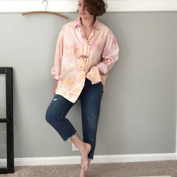 Vintage Tops - CLEARANCE Hand Painted Watercolor Painter's Smock